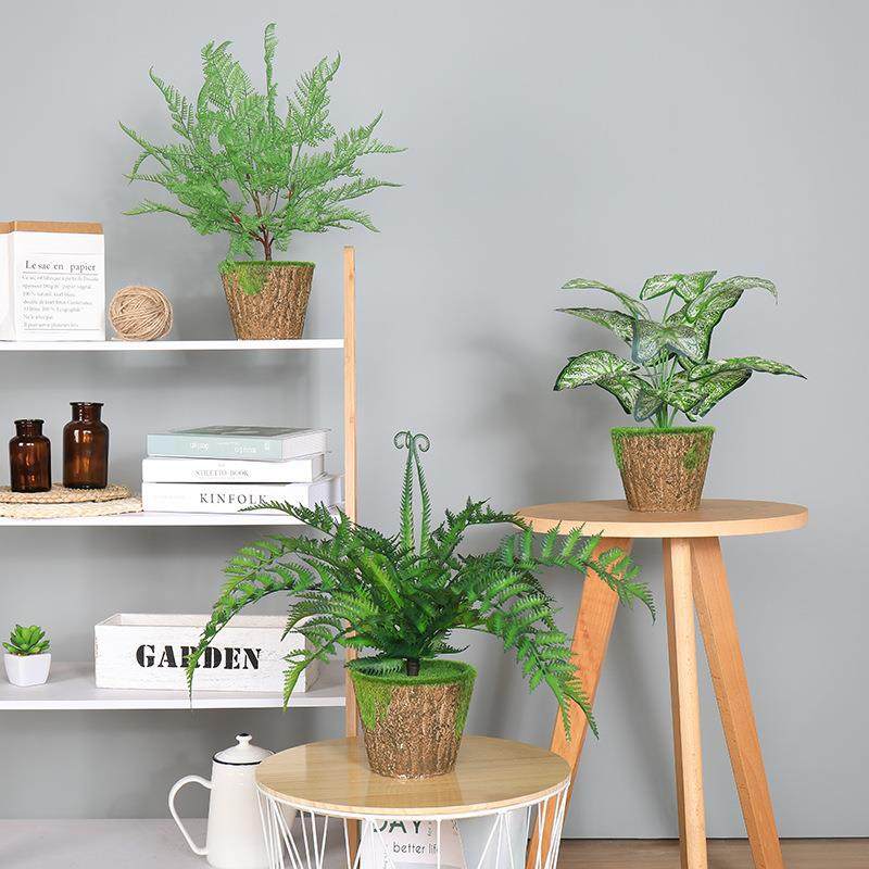 小盆栽仿真植物装饰绿萝叶龟背叶个性多肉假绿植家居室内桌面摆件