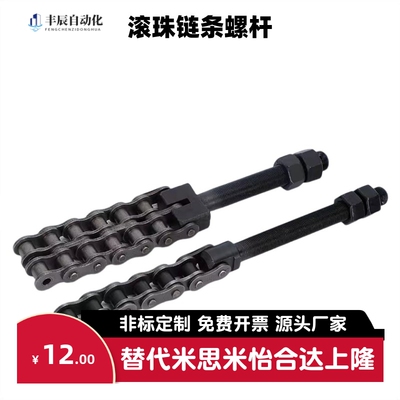 10B10A-2双排12A链条调节螺杆单排16A20A滚珠链条螺杆08B-1螺杆