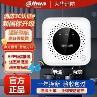 大华煤气天然气燃气泄露报警器家用消防泄露检测可打电话连WIFI