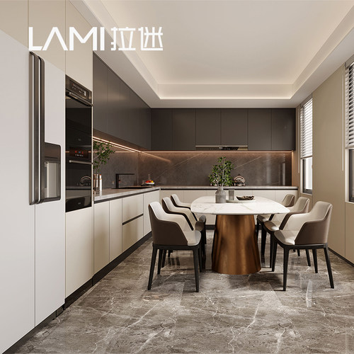 拉迷西厨橱柜吧台客餐厨一体柜开放式厨房嵌入式电器柜定制灶台柜