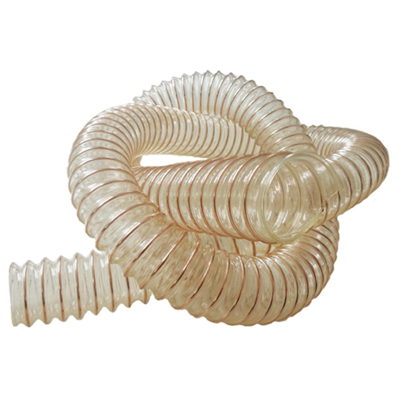 pu钢丝软管耐磨内壁平滑塑料管抛丸机路面扫地机专用透明耐磨软管