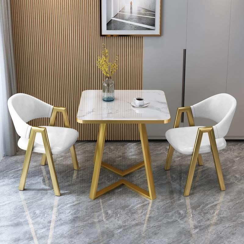 轻奢洽谈桌椅组合售楼部方桌家用小户型餐桌咖啡厅接待会客两人桌