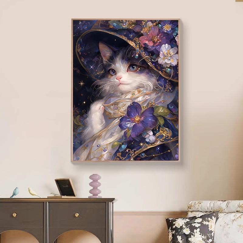 【矜贵猫咪】diy数字油画欧式手绘填充解压治愈系油彩丙烯装饰画图片