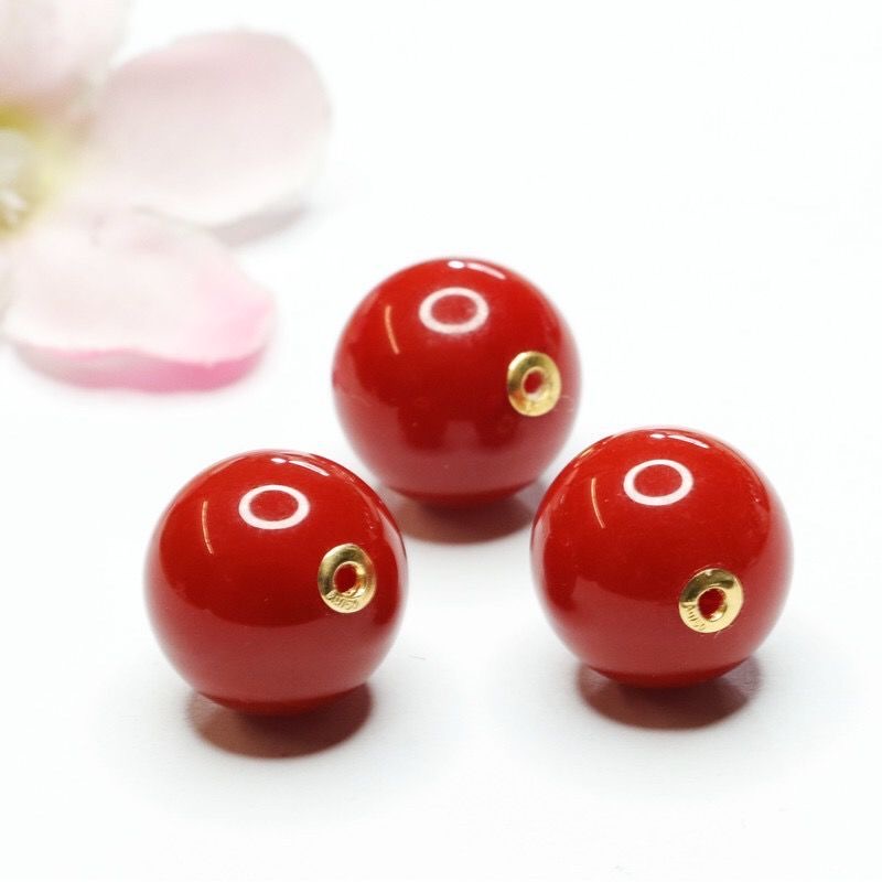 18k金镶嵌满色烤色玛瑙单珠锁骨链满肉圆珠