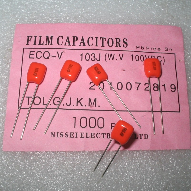 10个4元NISSEI 日精 100V 0.01UF 103橙色音频电容