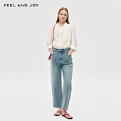 烟管裤 FEEL 挺括休闲女九分裤 经典 AND JOY长绒棉牛仔裤