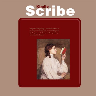 适用kindleScribe10.2寸硬壳保护套带笔槽油画