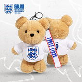 英格兰国家队官方商品 毛绒小熊钥匙扣挂件球迷周边凯恩赖斯