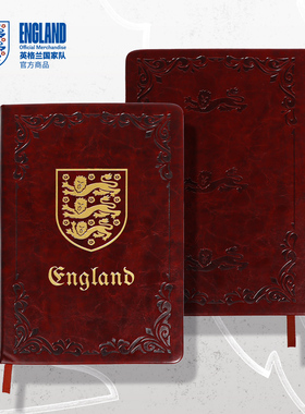 英格兰国家队官方商品 | 深红色复古笔记本烫金创意球迷文具周边
