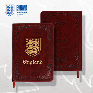 英格兰国家队官方商品 | 深红色复古笔记本烫金创意球迷文具周边