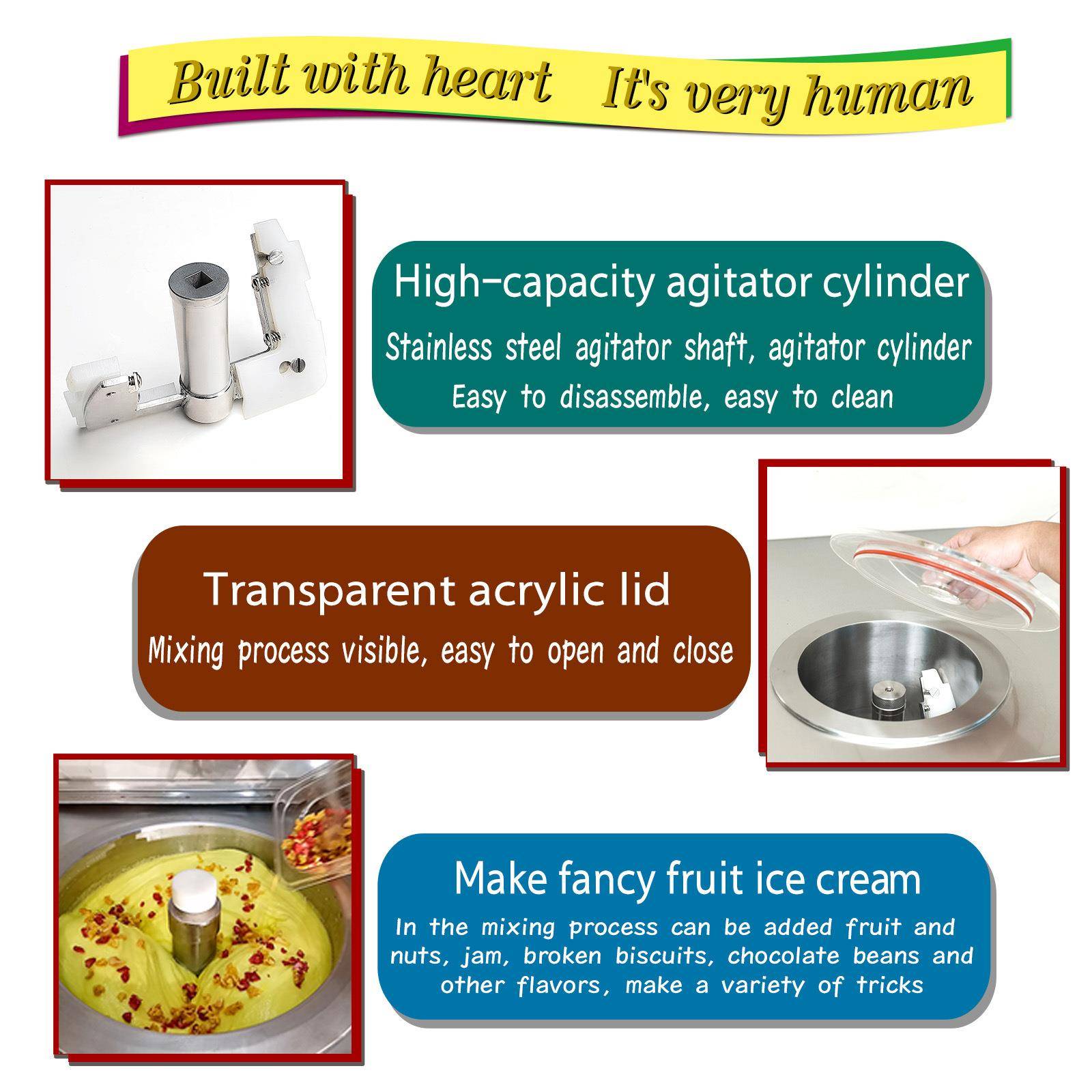 迷你冰激凌机不锈钢台式硬雪糕机冰淇淋台式硬冰机台式冰激凌机