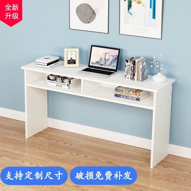 靠墙简易双层桌上下两层桌子简约长条桌家用卧室长方形二层小桌子