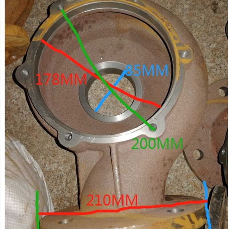 污水泵配件蜗壳WQ100-5.5KW内径178泵头4寸出水口底网轴20水叶轮