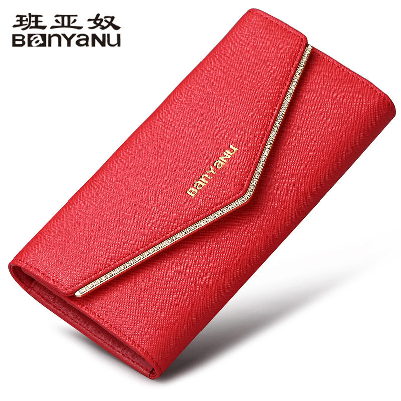 2025新款女士钱包女长款手拿包欧美牛皮大容量多卡位镶钻三折钱夹,箱包皮具/热销女包/男包,钱包,淘宝优惠券,粉丝福利购,淘宝优惠卷