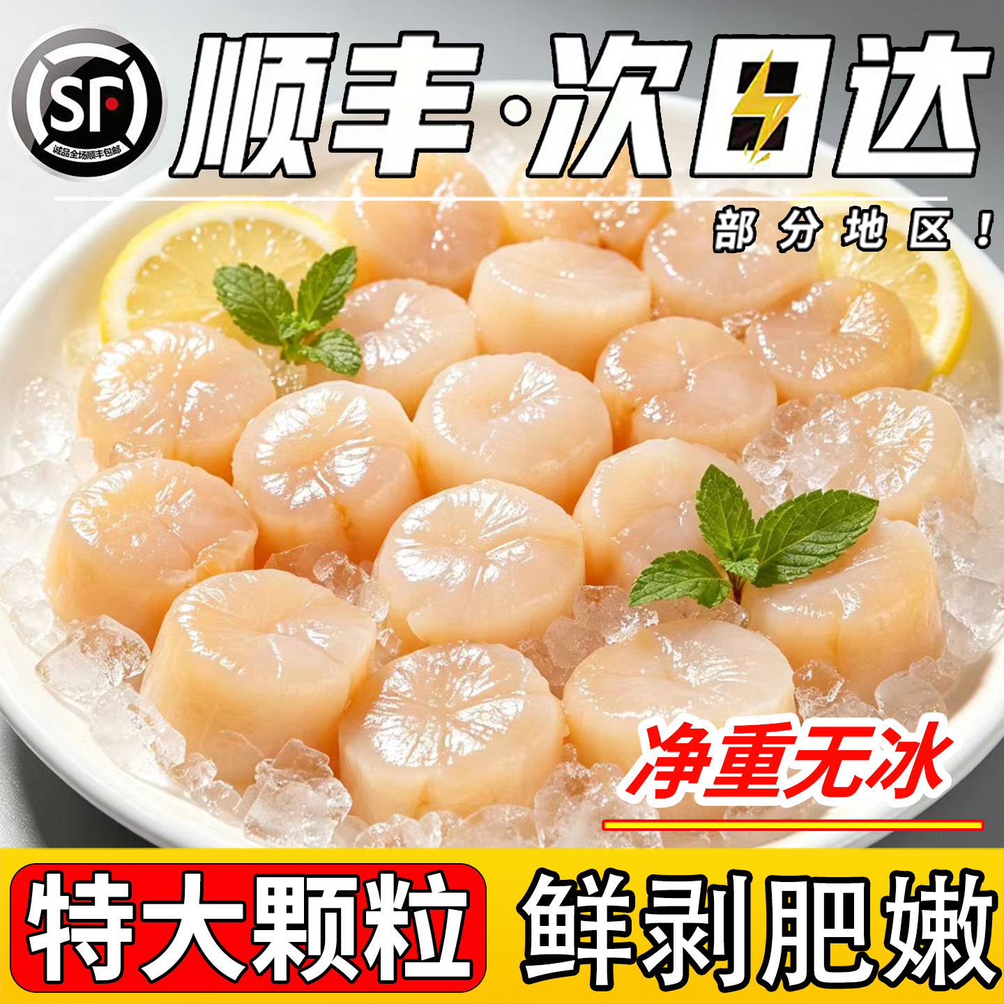 新鲜瑶柱扇贝柱鲜剥贝柱贝丁肉冷冻瑶柱元贝带子海鲜水产商用顺丰