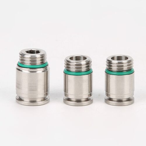 304不锈钢POC8-02内六角外螺纹直通6-01气动气管快插接头POC10-03