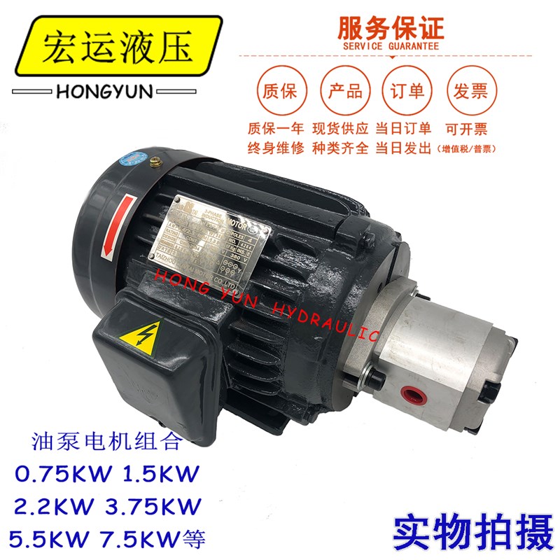 液压油泵电机组HGP-1A+1.5KW2.2KW总成内轴电机液压站配件系统