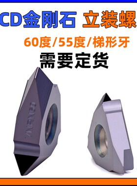 PCD金刚石16VER立装立式外螺纹刀片22VER AG60 1.5TR公制梯形2.0