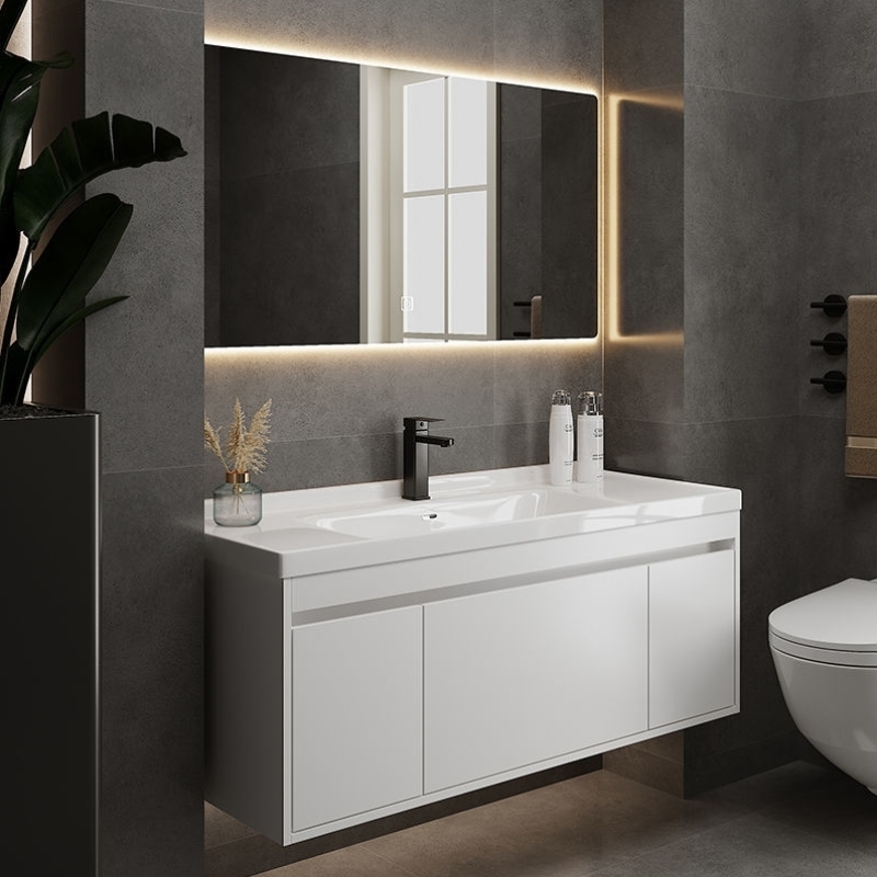 陶瓷一体盆浴室柜组合现代简约卫生间洗漱台智能洗脸洗手盆柜组合