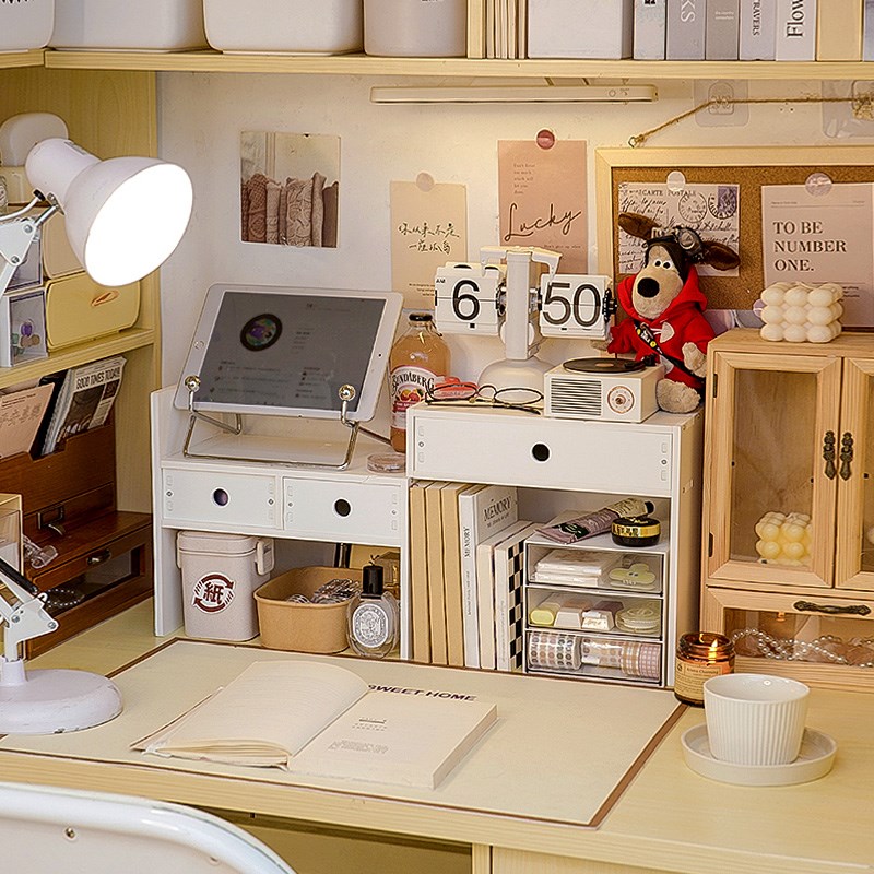 桌面增高收纳盒抽屉式宿舍学生用书本文具置物架书桌大改造的东西