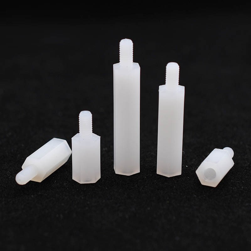 金固盈尼龙六角单头隔离柱六角隔离柱支撑柱PC板螺丝单通六角柱