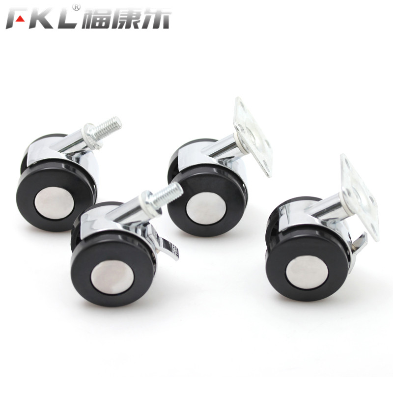 合金承重万向轮丝牙脚轮金属家具转轮婴儿床脚轮茶几桌脚轮1.5寸