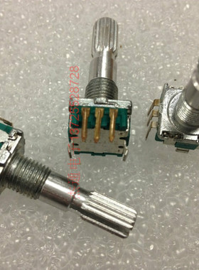 台湾EC11编码器 30位步进级不带开关 车载音量电位器开关25mm花轴