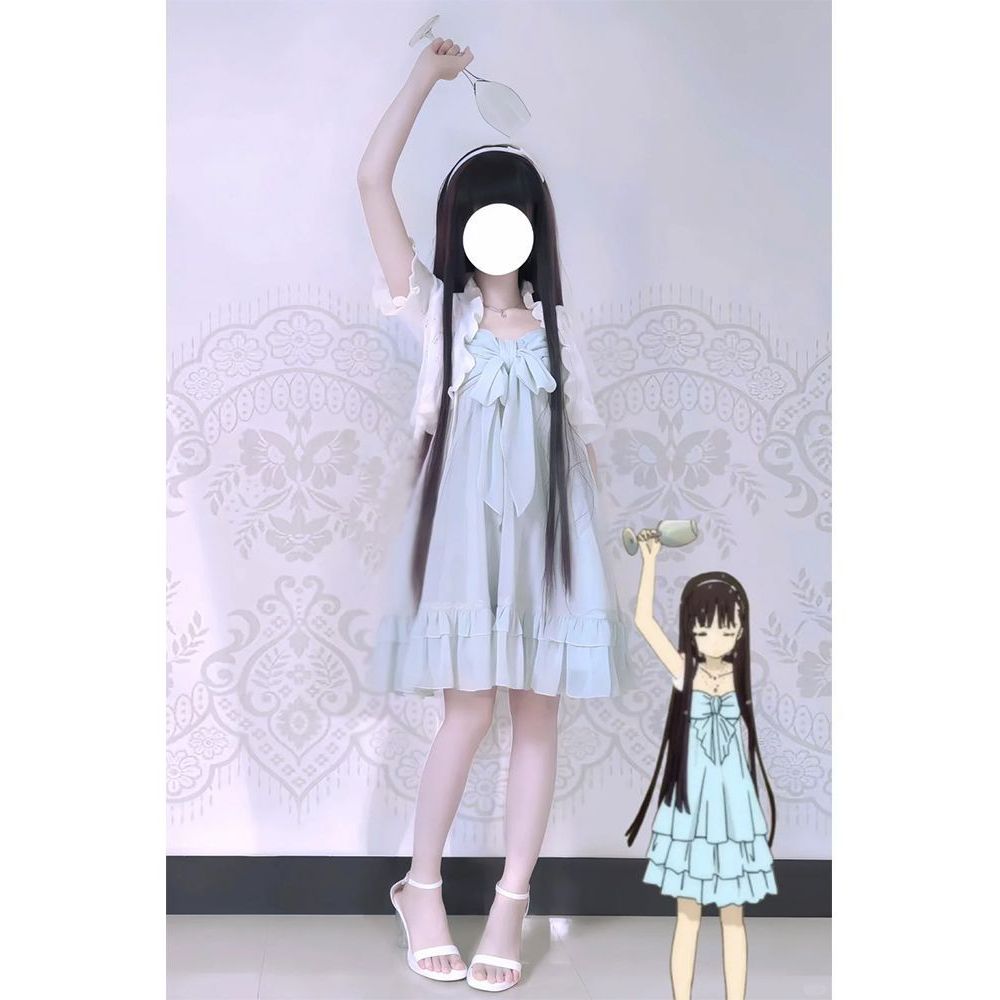 【凛凛蝶大小姐】2025年甜心少女感花边镂空外套+吊带连衣裙套装