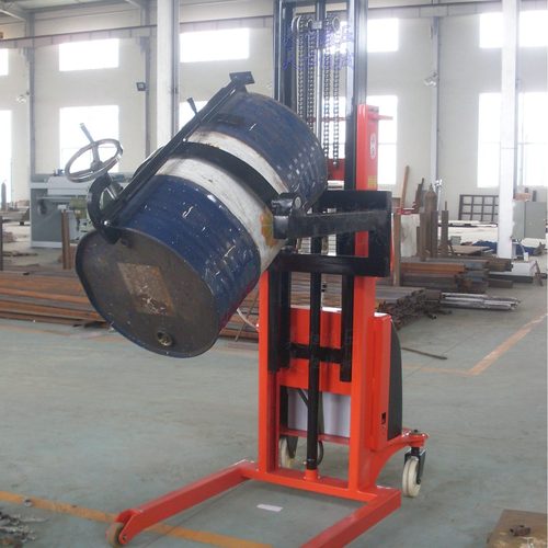 手推电升降油桶车电动翻转手推拉油桶车  350公斤油桶翻转工具车