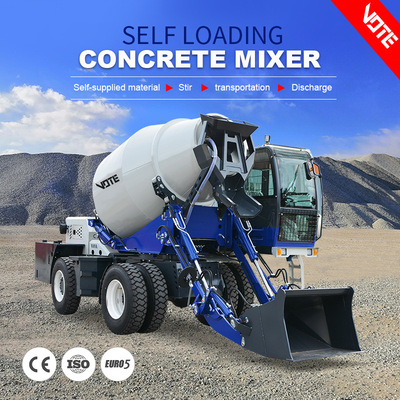 Small 4 Cubic Meter Mobile Self Loading Concrete Mixer Tru