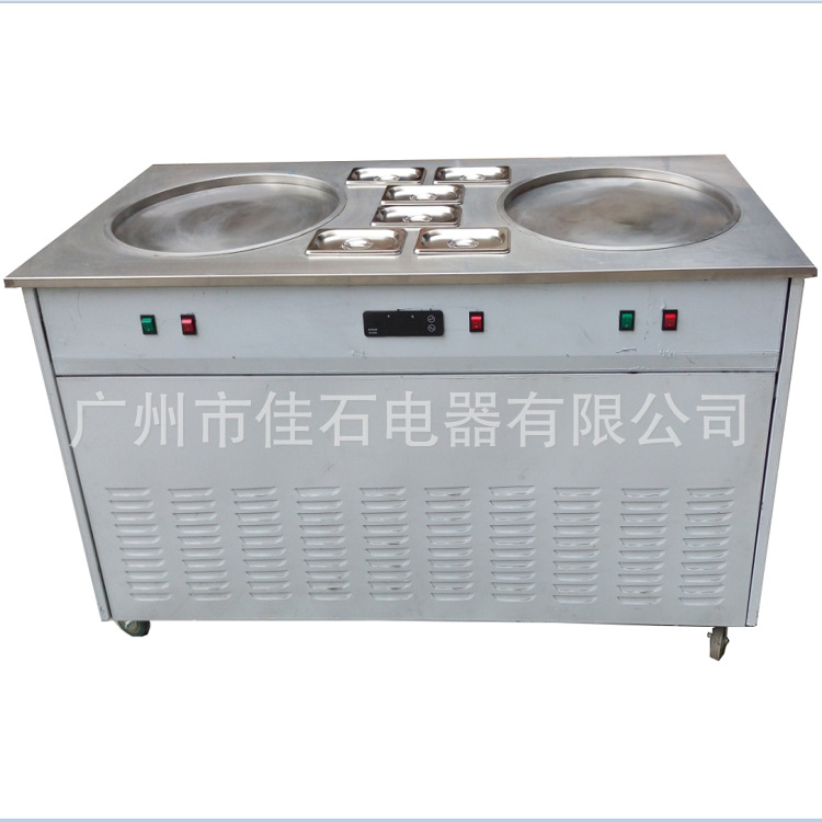 厂家供应 110V 双锅炒酸奶机 商用 炒冰机 泰式炒冰激凌卷机