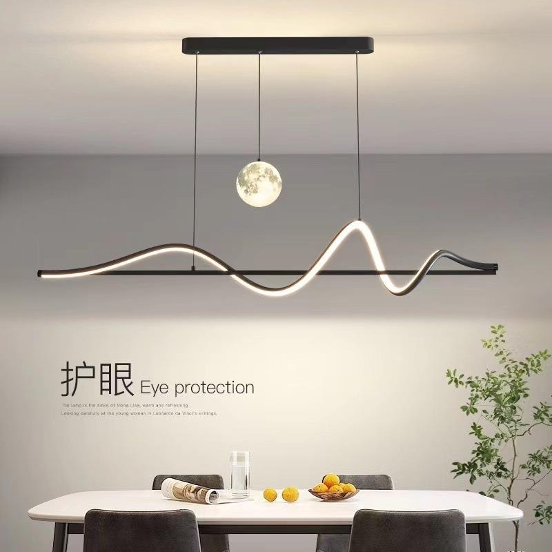 餐厅吊灯酒店前台艺术飘带吊灯设计师吧台茶室收银台新款奶油风灯