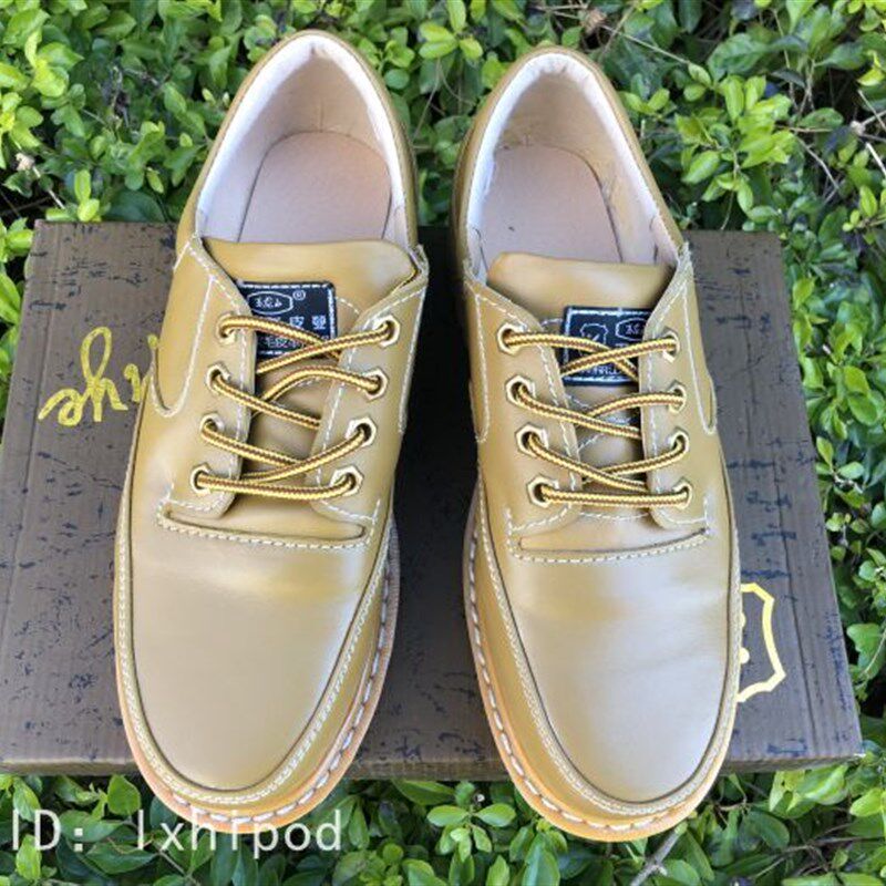 丽江玉龙皮鞋 低帮船鞋低C帮亮皮户外工装靴男女