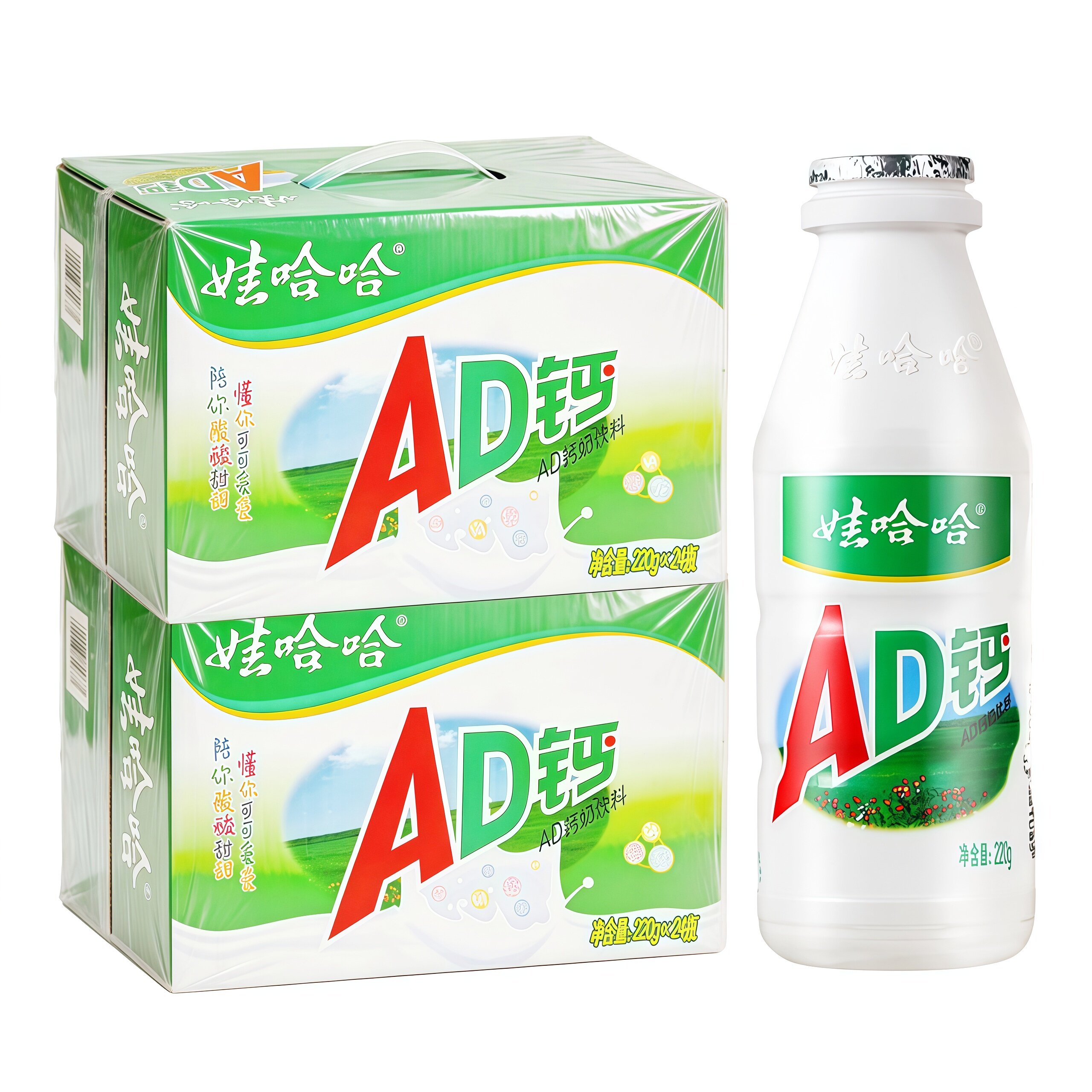 娃哈哈AD钙奶原味220g*24瓶/48瓶