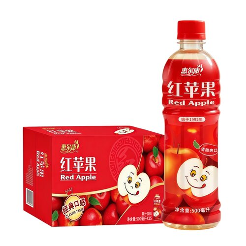 惠尔康红苹果果汁500ml*15瓶整箱