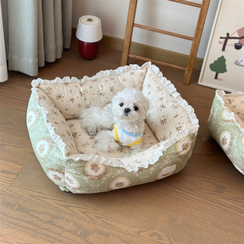 全可拆洗四季狗窝花边方形宠物沙发狗N垫宠物沙发猫窝软垫