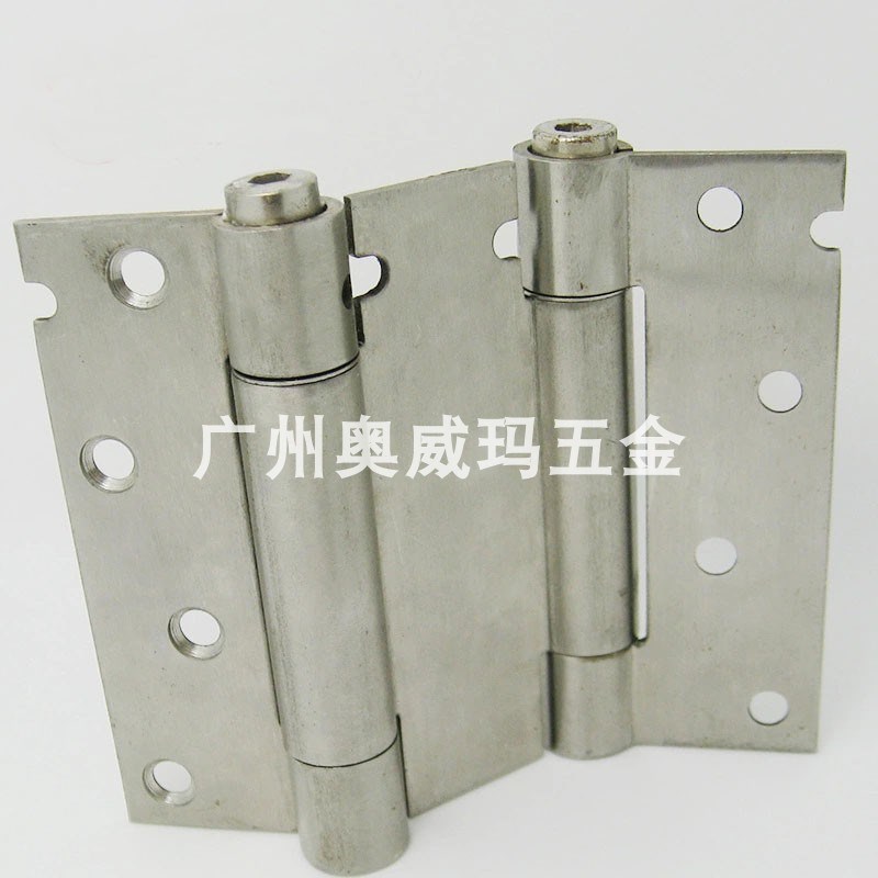 不锈钢双弹簧合页4寸 加厚双向内外开铰链 隐形门合页双开门合页