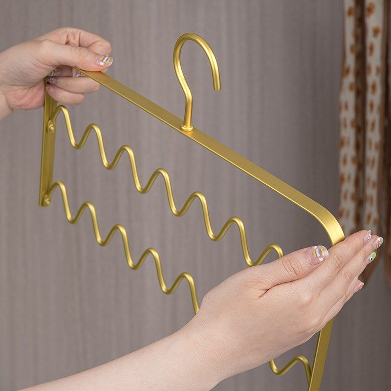 丝巾架家用层防滑铝合金波浪挂架吊带内衣无痕挂衣架,收纳整理,金属衣架,淘宝优惠券,粉丝福利购,淘宝优惠卷
