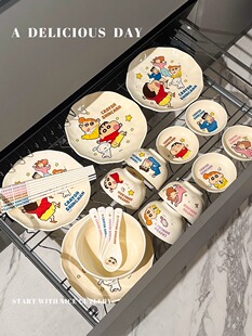蜡笔新陈碟套陶瓷家庭2025新乔迁新家夫妇礼盒餐具套