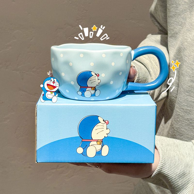 哆啦A梦陶瓷水杯造型杯可爱