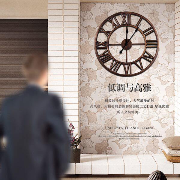 欧美复古罗马挂钟 家居客厅圆形挂钟时尚创意钟表摆件 供应