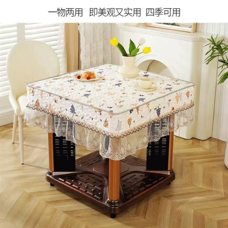 正方形烤火桌子罩套新o款电炉罩桌布冬季加厚取暖被电烤炉烤火炉