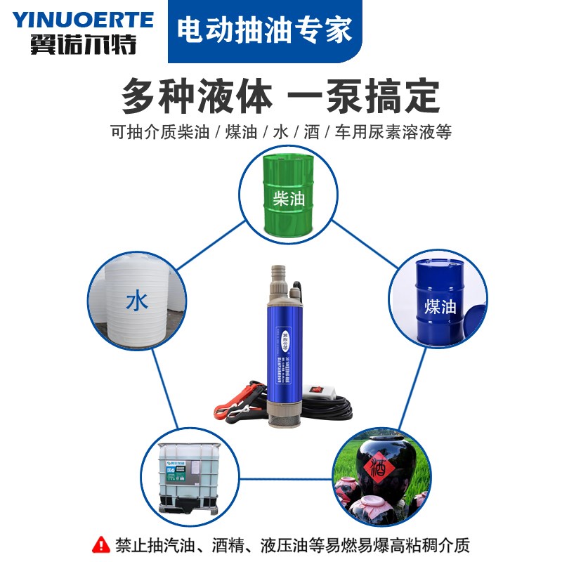 柴油抽油泵12v抽水泵大功率24V小型潜水泵220V电T动抽酒泵抽油神