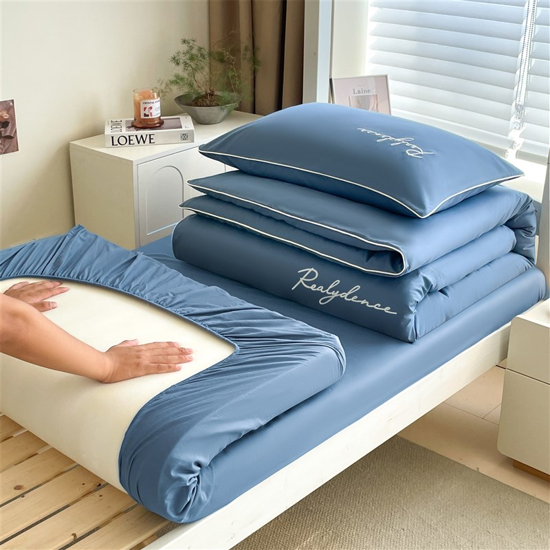 大学生宿舍床上三k件套亲肤水洗棉床单纯色被套寝室上下铺单人床