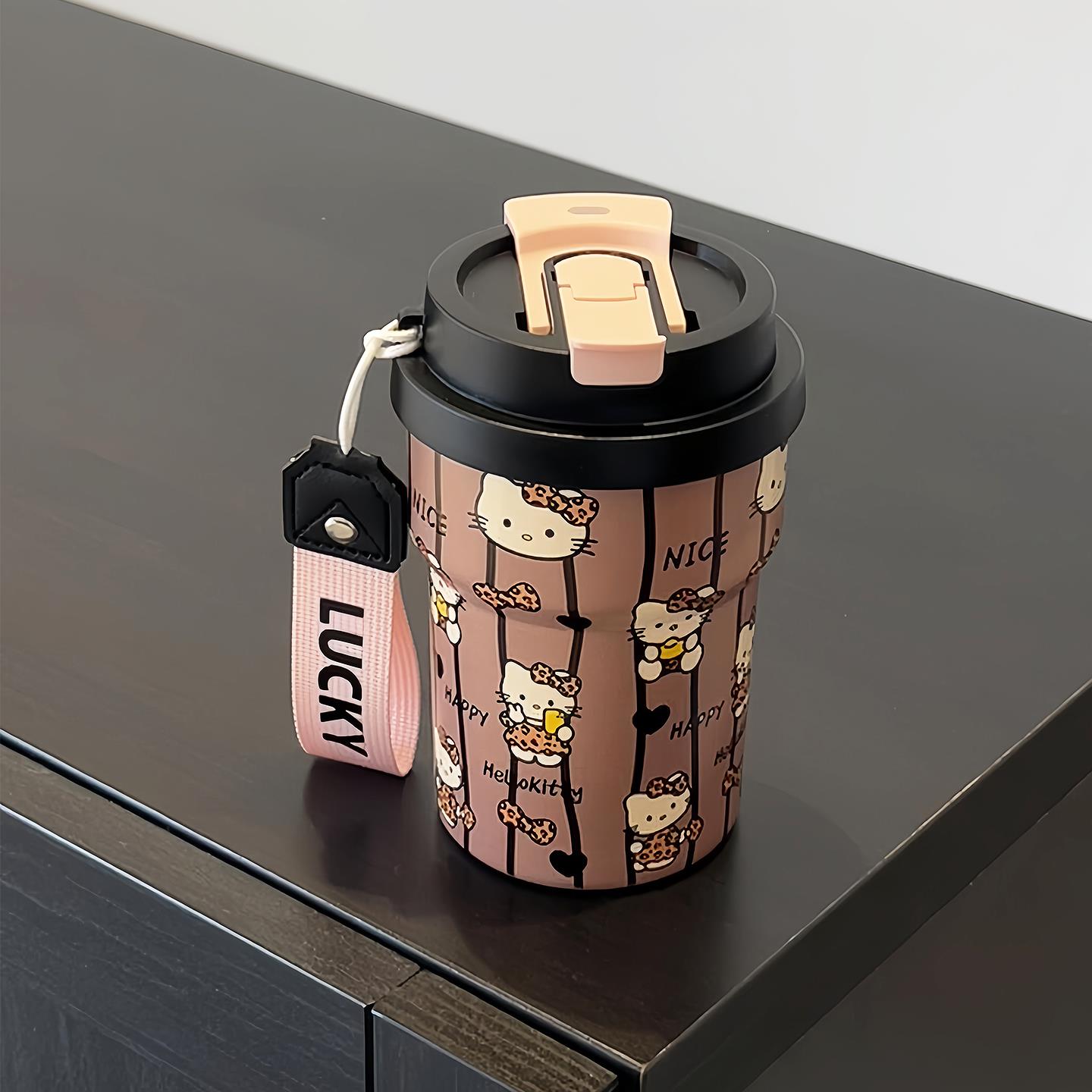 哈喽kitty保温杯316不锈钢带提绳便携学生水杯女士高颜值2025新款