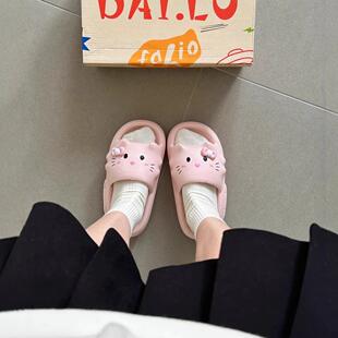 可爱hellokitty拖鞋女eva防滑防臭踩屎感外穿家居室内浴室凉拖鞋