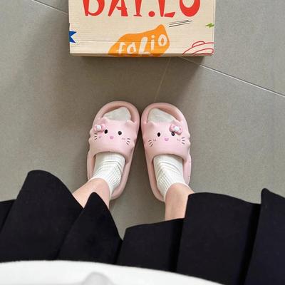 可爱hellokitty拖鞋女eva防滑防臭踩屎感外穿家居室内浴室凉拖鞋