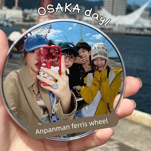 【旅行吧唧】凸面镜自拍旅行足迹记录小圆镜手持拍照道具情侣朋友