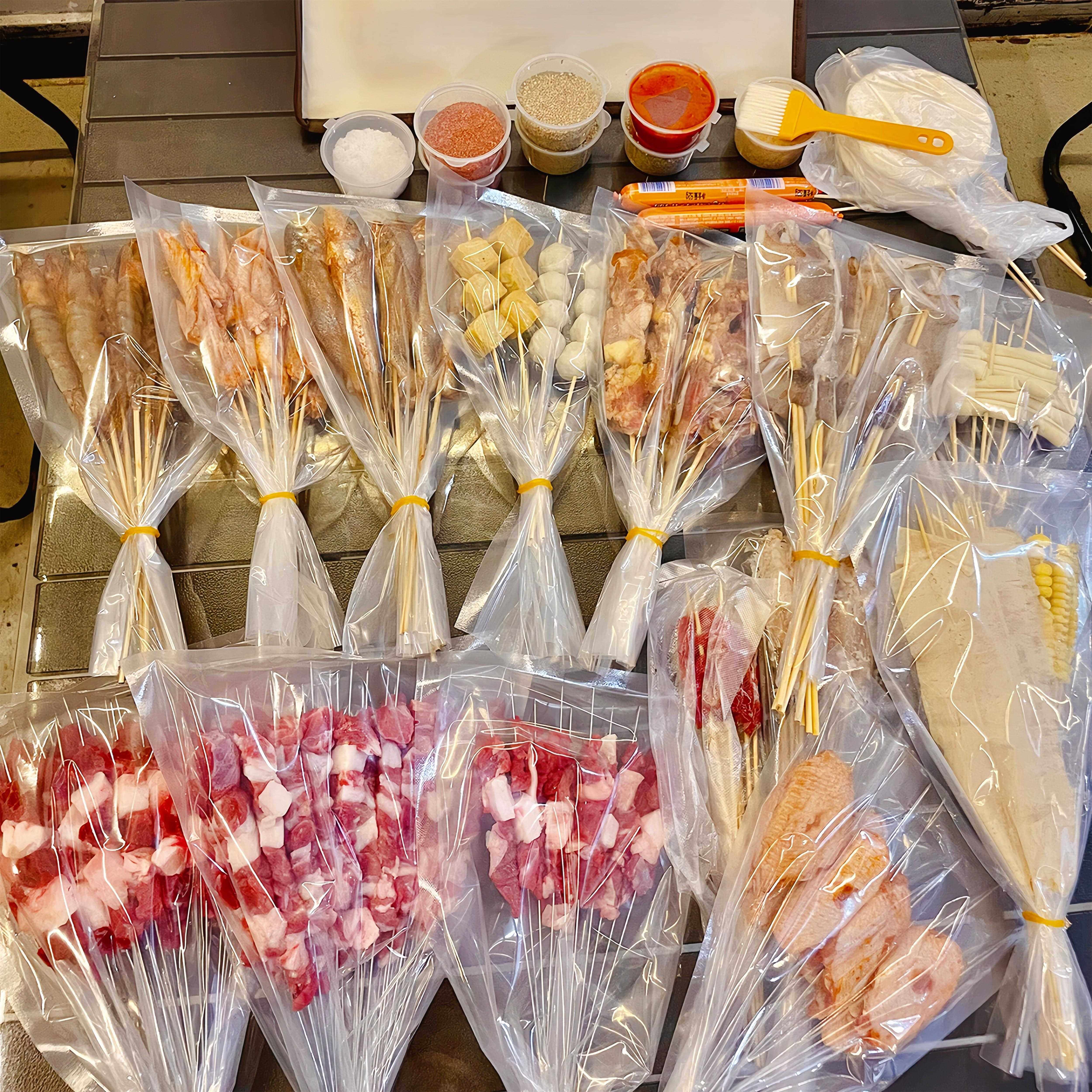 野餐烤串分装袋食物保鲜袋食品级加厚pe平口袋透明包装袋防尘保鲜