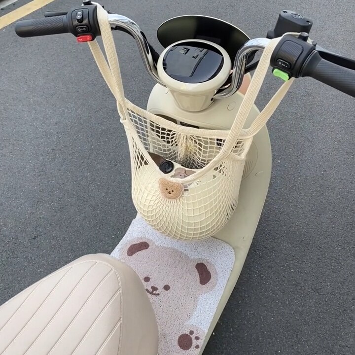 电动车前置物兜安全帽收纳袋储物网兜电动车大容量通用储物雅迪爱